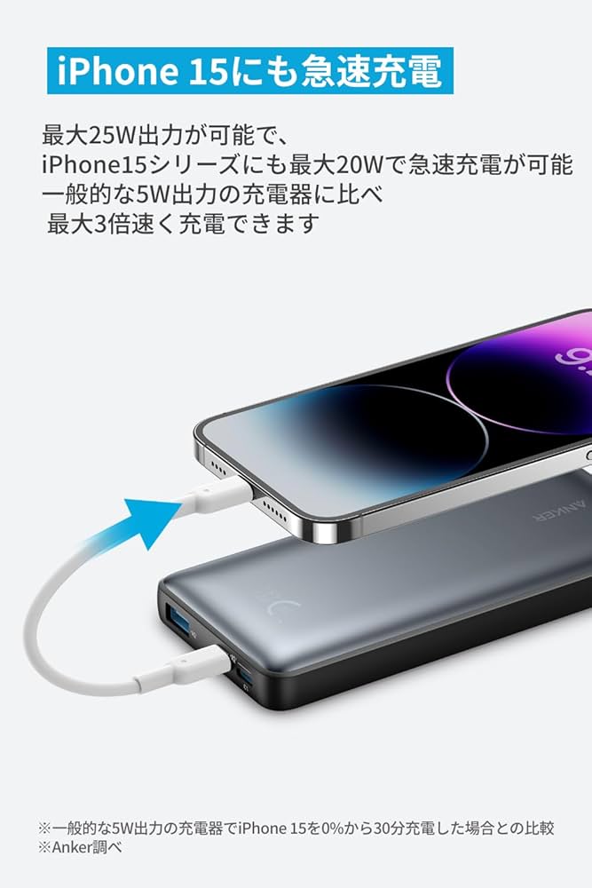 Anker Power Bank 10000mAh 3in1 モバイルバッテリー Amazon | Anker Power Bank (10000mAh, Fusion, Built-In USB-C